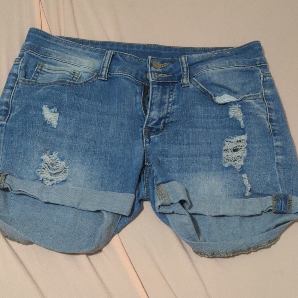 Ripped Denim Shorts, Size 5